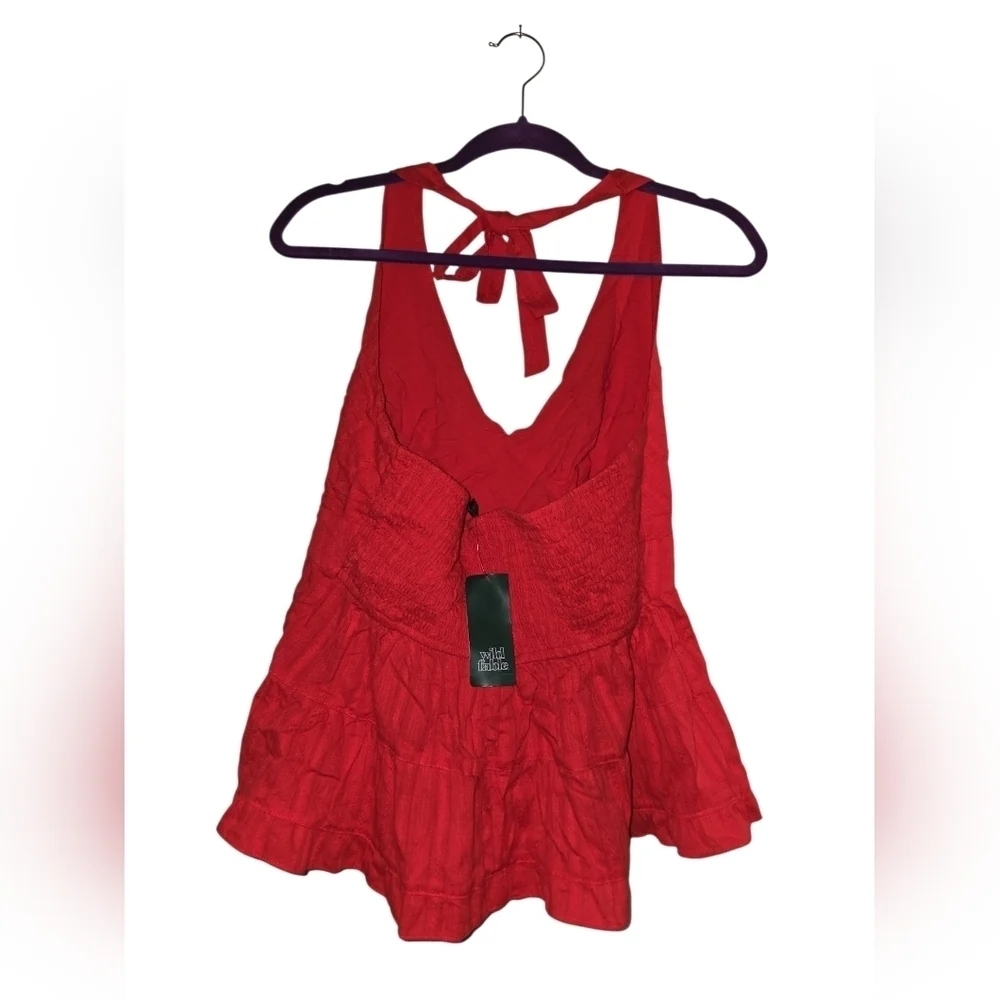 Womens Wild Fable Red Halter Blouse, Large, NWT!!!